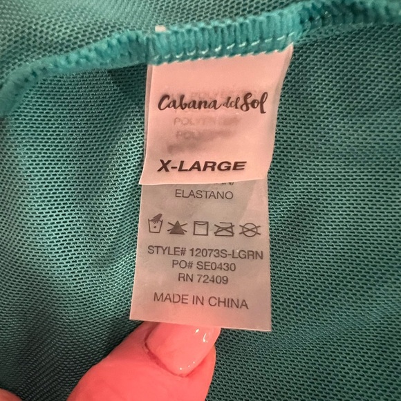 CABANA DEL SOL women’s 3 pieces green swimsuit/size XL - Picture 10 of 12
